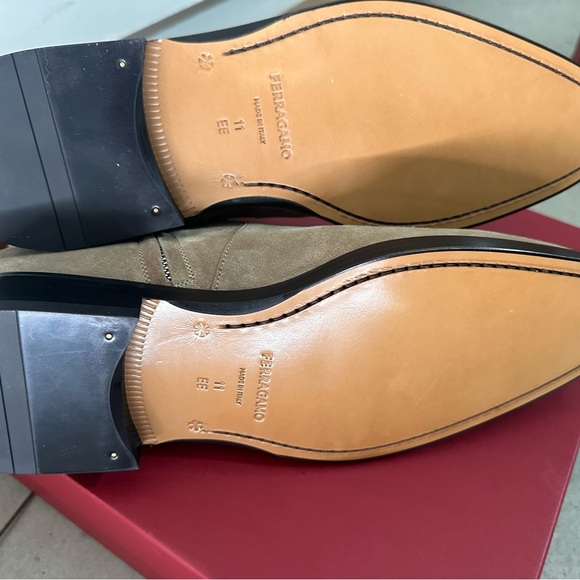 Salvatore Ferragamo Tan Suede Boots